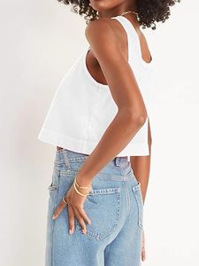 เสื้อครอปท็อปผู้หญิง ผ้าฝ้าย/โพลีเอสเตอร์/สแปนเด็กซ์ แบบหวานๆ สวมใส่สบาย ทรงหลวม  ด้านหน้าสั้น มีโลโก้ เหมาะสำหรับออกกำลังกาย เล่นโยคะ - Product Image 2