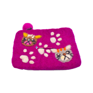 Portefeuille en feutre imprimé chat - Product Image 1