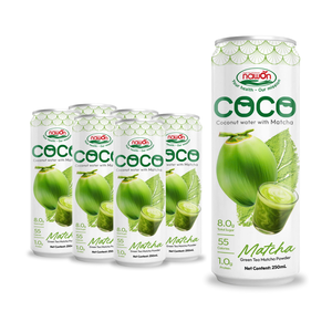 Delicioso Agua de Coco con Sabor a Matcha Latte 320ml OEM Electrolito Natural de Coco Verde Joven Precio de Exportación/Marca Privada - Product Image 1