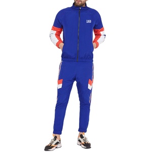 Men's Zipper Sweat Shirt Ribbing on cuffs and hem With Matching Track Pants Sweat Suits Set - Product Image 1