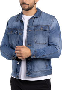 Unisex Fashionable Vintage Style <b>Denim</b> <b>Jackets</b> Solid Pattern Chest Pockets Unisex <b>Denim</b> Pullover With OEM ODM Services - Product Image 3