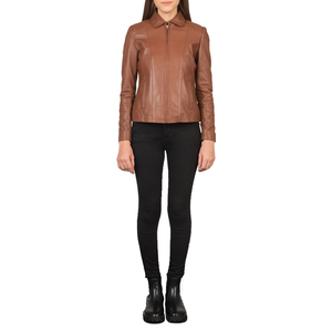 Latest Design Street Cowhide <b>Motorcycle</b> Leather women <b>Jacket</b> Moto Racing women Leather <b>Jacket</b> - Product Image 4