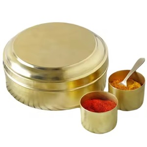 Modern Spice Organizer Storage Box Metal with Decorative Lid Kitchen Container for Masala <b>Herbs</b> and Cooking Setup - Product Image 1