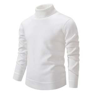 Autumn Men's Turtleneck Sweatshirt Winter Knitting Pullovers Rollneck <b>Warm</b> Men <b>Jumper</b> Loose Solid Color Top - Product Image 3