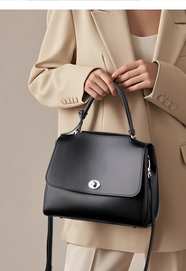 Nouveau sac à main fourre-tout en cuir véritable de haute qualité, à porter en bandoulière, avec fermeture éclair et doublure en toile - Product Image 4