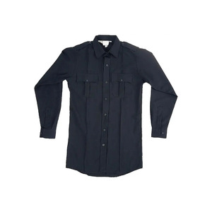 เสื้อเชิ้ตผู้ชายสีดำ ผ้าป๊อปลิน แขนยาว ปกคอพับ สไตล์ชุดทำงาน สีพื้น ใส่ได้ในฤดูใบไม้ร่วง - Product Image 3