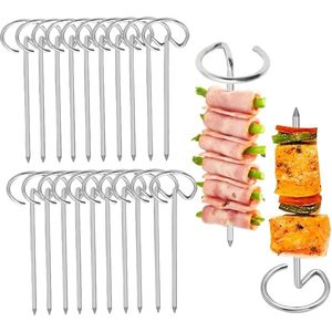 Spiedini per Kebab in Acciaio Inox Riutilizzabili, Bastoncini Verticali in Metallo per Friggitrice ad Aria e Accessori per Barbecue - Product Image 1