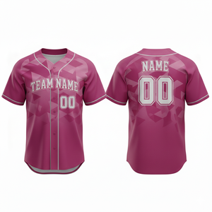 Maillot de baseball personnalisé de haute qualité, respirant, séchage rapide, 100 % polyester, imprimé par sublimation, col en V, manches courtes - Product Image 1