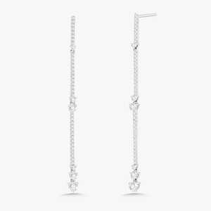 Pendientes de Diamante Cultivado Redondo con Cierre a Presión, Diseño de Barra Colgante, Joyería de Lujo Solitaria, Oro Sólido de 14K y 18K, Fabricación Artesanal - Product Image 5
