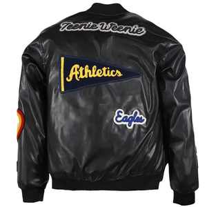 Men <b>Leather</b> Varsity <b>Jackets</b> With Sleeves Letterman <b>Jacket</b> Wholesale 2026 Boys Men Baseball <b>Jacket</b> - Product Image 2