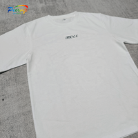 T-shirt pour homme personnalisé par le fabricant OEM, blanc, impression sérigraphique 3D fine, 240 g/m², 100 % coton, coupe classique