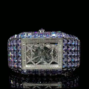 Última Tendencia en Relojes de Hombre con Diamantes de Imitación, Exclusivos con Moissanita, Cronógrafo de Cuarzo, Acero Inoxidable, Resistente al Agua 10 Bar, Personalizado - Product Image 3