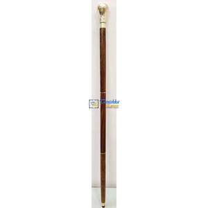 Bastón de Diseño para Caminar, Senderismo, Camping y Náutica, Bastón de Madera con Empuñadura de Latón, Regalo Coleccionable - Product Image 4