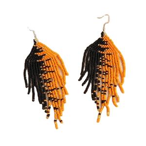 Pendientes Colgantes de Cuentas de Semillas Personalizables, Hechos a Mano, de Lujo, de Alta Calidad, con Estampado Jacquard, Populares entre las Mujeres - Product Image 2