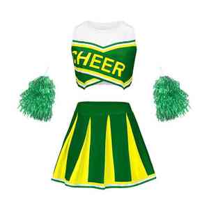 ชุดเชียร์ลีดเดอร์ผู้หญิงสำหรับผู้ใหญ่ โพลีเอสเตอร์ 100% ระบายอากาศได้ดี พิมพ์ลายแบบซับลิเมชั่น ไร้รอยต่อ ปรับแต่งโลโก้ด้านหน้าได้ - Product Image 6