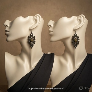 Pendientes Colgantes Boho de Macramé en Plata de Ley Hechos a Mano con Filigrana Negra, Joyería Curativa Certificada IGI, Regalo de Aniversario para Mujer - Product Image 2