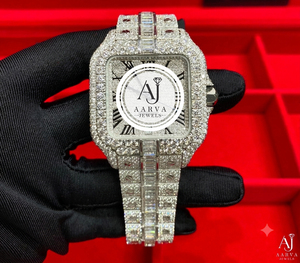 Montre mécanique à cadran carré, bracelet en cristal, montre-bracelet avec bracelet en strass, bijoux de soirée, cadeau - Product Image 2