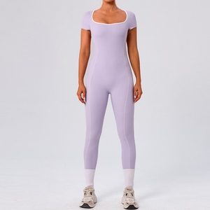 Traje Deportivo Personalizado para Mujer, Ropa Deportiva para Gimnasio, Espalda Descubierta, Cuello Cuadrado, Sin Tirantes, Secado Rápido, Spandex/Nailon, Una Pieza, Yoga - Product Image 2