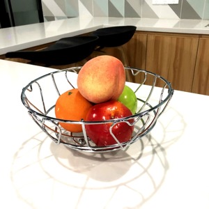 Wedding Decorative Countertop <b>Fruits</b> Basket Metal Wire Silver Plated Hand Made Crafted Gift Hamper Basket From India - Product Image 6