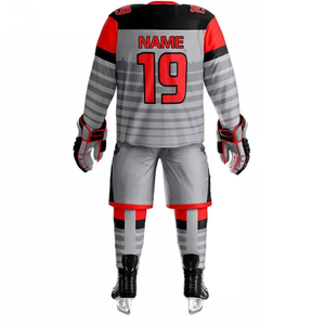 Best Selling Unisex Ice Hockey Uniforms 100% Polyester Breathable Eco-Friendly Anti-Bacterial Soft Touch Sets Custom Plus Size - Product Image 3