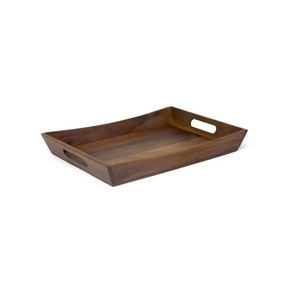 Luxury <b>Table</b> Top Wooden Serving <b>Tray</b> Brown Finished Rectangle Kitchenware Home and Hotel Use Round Food Serving <b>Tray</b> - Product Image 1