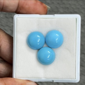 Turquoise naturelle d'Arizona 11 mm 12,67 carats, ensemble de 3 pièces, pierre précieuse en cabochon rond pour la fabrication de bijoux et la joaillerie fine - Product Image 4