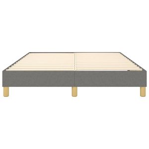 Cadre de lit en tissu gris foncé 100% polyester, bois d'ingénierie, contreplaqué, lits en bois élégants - Product Image 5