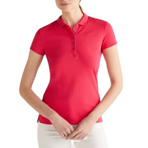 T-shirts à col respirants pour femmes OEM, polos vierges personnalisés pour femmes, fabricant de hauts de golf à manches courtes pour femmes en gros - Product Image 1