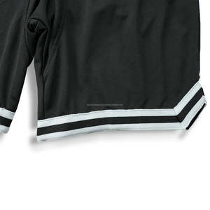 Shorts de basket-ball avec bandes blanches et poches zippées, shorts de sport, vêtements de sport, shorts athlétiques - Product Image 4