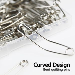 Spilla di sicurezza curva grande da 1,5 pollici in acciaio inossidabile per quilting, cucito e cucitura di tessuti - Fornitura artigianale di qualità - Product Image 3