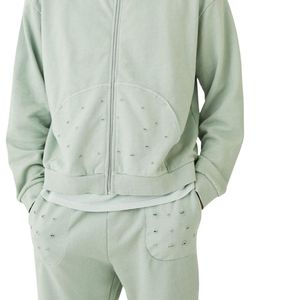 Conjunto Deportivo Personalizado para Hombre, Sudadera con Capucha y Pantalones Deportivos, Estilo Vintage Lavado, Ropa Deportiva Informal, Dos Piezas - Product Image 6