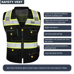 Chaleco de Seguridad Reflectante de Alta Visibilidad con Mangas Cortas, Chalecos Reflectantes de Trabajo, OEM/ODM - Product Image 5