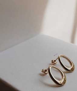 Tiny Chunky Drop <b>Earring</b> 10k 14k 18k Real Solid Gold Push Back Dainty Minimalist Modern Luxury <b>Fine</b> Studs For Women Manufacturer - Product Image 6