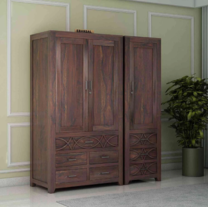 Dark espresso 4 door wardrobe with dual full-length central <b>mirrors</b>.available, at wholesale prices. - Product Image 5