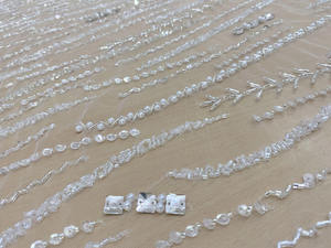 ผ้าปักลูกปัดคุณภาพสูง งานแฮนด์เมด ประดับเลื่อมสีทอง ผ้าตาข่ายลูกไม้ สำหรับชุดแต่งงาน เสื้อผ้าแฟชั่นหรูหรา ขายส่ง - Product Image 4