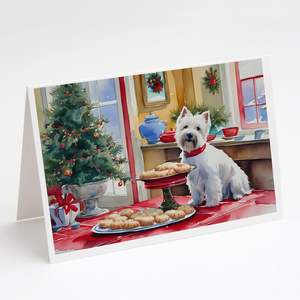 Lunatique A7 Taille 5x7 Cartes Vierge Paquet de 8 Westie Christmas Cookies Cartes de Voeux avec Enveloppes - Product Image 1
