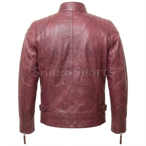 Chaqueta de Cuero para Hombre, Diseño Personalizado con Parche de Logotipo, Chaqueta Bomber de Cuero para Carreras, al por Mayor, Alta Calidad - Product Image 2