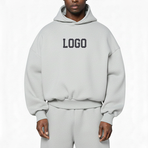 Sweat-shirt unisexe surdimensionné à capuche, doublé pour l'hiver, 100% laine, imprimé au dos, style streetwear décontracté - Product Image 3
