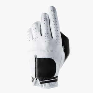 <b>Golf</b> Glove Custom Logo White/Black Genuine Leather Pakistan Cabretta Leather Custom Size Khirad Sports for Sale - Product Image 3