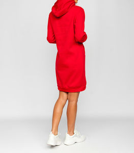 <b>Women</b> Eco-Friendly Lined <b>Long</b> <b>Hooded</b> <b>Cardigan</b> Sweatshirt Solid Design Fleece Casual Streetwear Oversized Longline Fit Full - Product Image 2