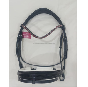 Bride de cheval anatomique de haute qualité bandeau de nez verni en cuir véritable-directement du fabricant/grossiste - Product Image 1