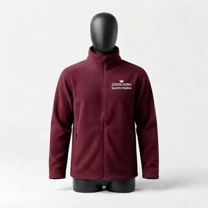 Veste en polaire douce avec logo personnalisé, tissu en toile, col montant, veste en polaire décontractée pour l'extérieur - Product Image 1
