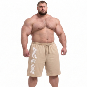 Plus Size Men’s Fleece Shorts Wholesale Gym Fitness Shorts Knee Length Cotton Polyester Workout Shorts Men Printed Jogger Shorts - Product Image 3