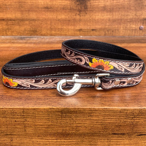 Laisse de chien en cuir usiné à la main de luxe avec poignée laisse en cuir véritable de haute qualité pour chiot - Product Image 2