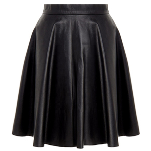 Jupe plissée en similicuir de haute qualité sur mesure pour femmes, taille haute, design évasé, matière PU respirante, fabriquée au Pakistan - Product Image 2
