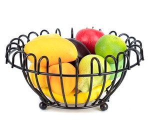 Cesta de Frutas Decorativa de Metal para el Hogar, Organizador de Cocina, Cesta de Frutas y Verduras de Metal, Embalaje Personalizado en Oferta - Product Image 1
