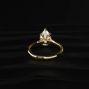 Special Edition Pear Cut <b>Split</b> Shank Single Engagement Diamond <b>Ring</b> Daily Wear Handcrafted Yellow Diamond <b>Ring</b> VVS-VS -Clarity - Product Image 4