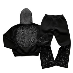 Conjunto de Sudadera con Capucha y Pantalones Deportivos con Estampado Brillante de Canadá, Unisex, Informal, Manga Larga, con Cordón, Azul y Negro, Estampado, para Otoño - Product Image 5