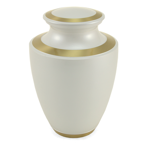Premium Modern Brass Cremation Urns Pearl White Adult Ashes urn Size Factory Supply Customizable Funeral Cremation Urns - Product Image 1