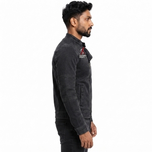 Premium Cotton <b>Men</b> <b>Denim</b> <b>Jacket</b> Button-Up Long Sleeves Relaxed Fit Durable <b>Denim</b> Fabric Outdoor Casual Spring Waterproof - Product Image 2